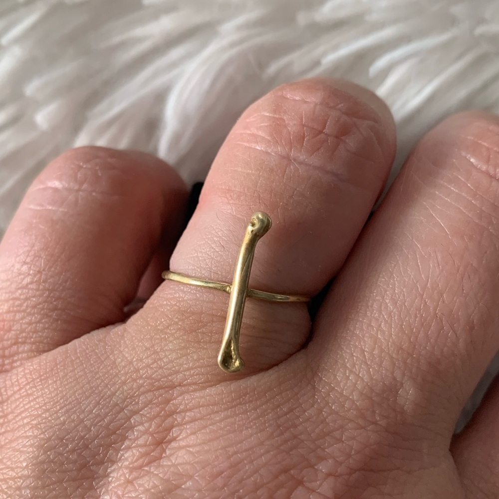 Verameat Bone-ita gold brass ring